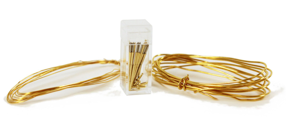 Gold-plated probe tips and solder-in wire kit for PicoConnect probes
