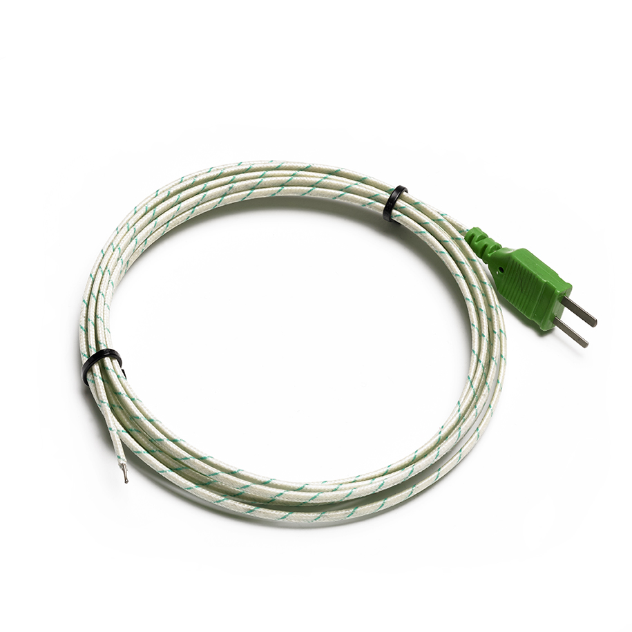 Thermocouple high-temp type K exposed tip, fiberglass insulated, 1 m